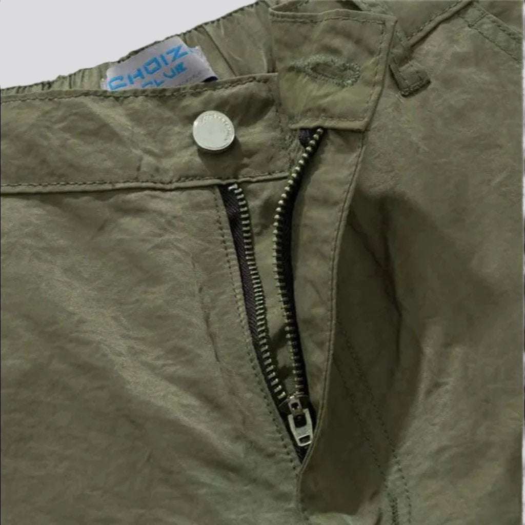 Multi-pocket detachable denim pants