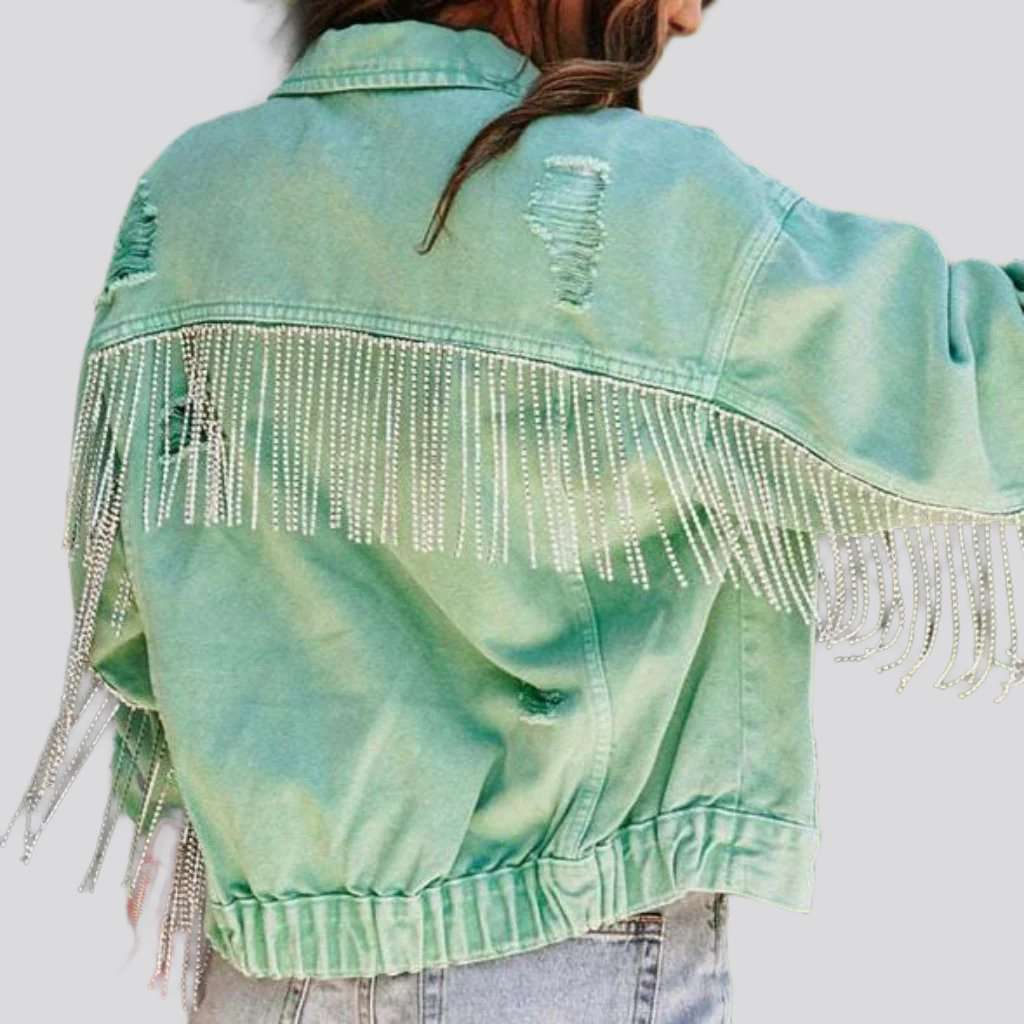 Fringe y2k women denim jacket