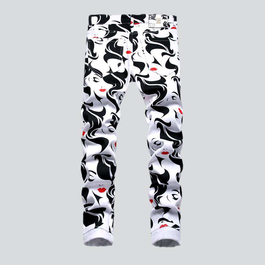 Beauty digital print men jeans