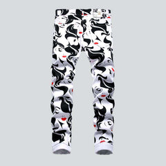 Beauty digital print men jeans