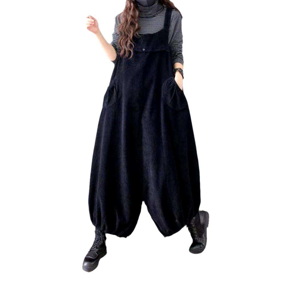 Corduroy winter women denim jumpsuit