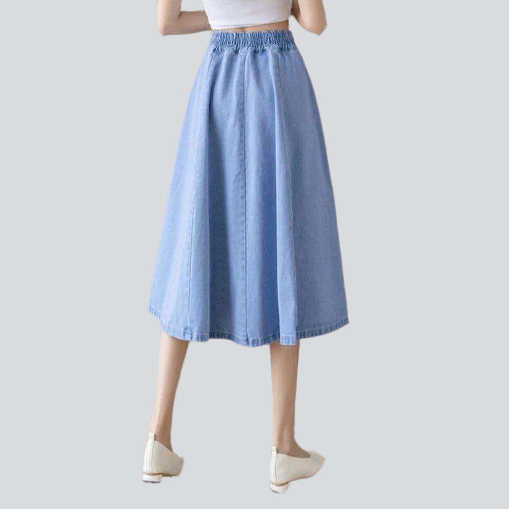 Elegant denim skirt with rubber