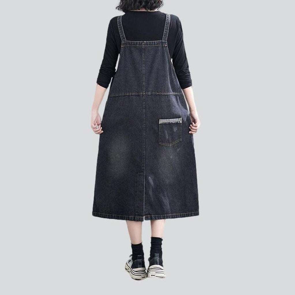 Denim dress with cargo pockets