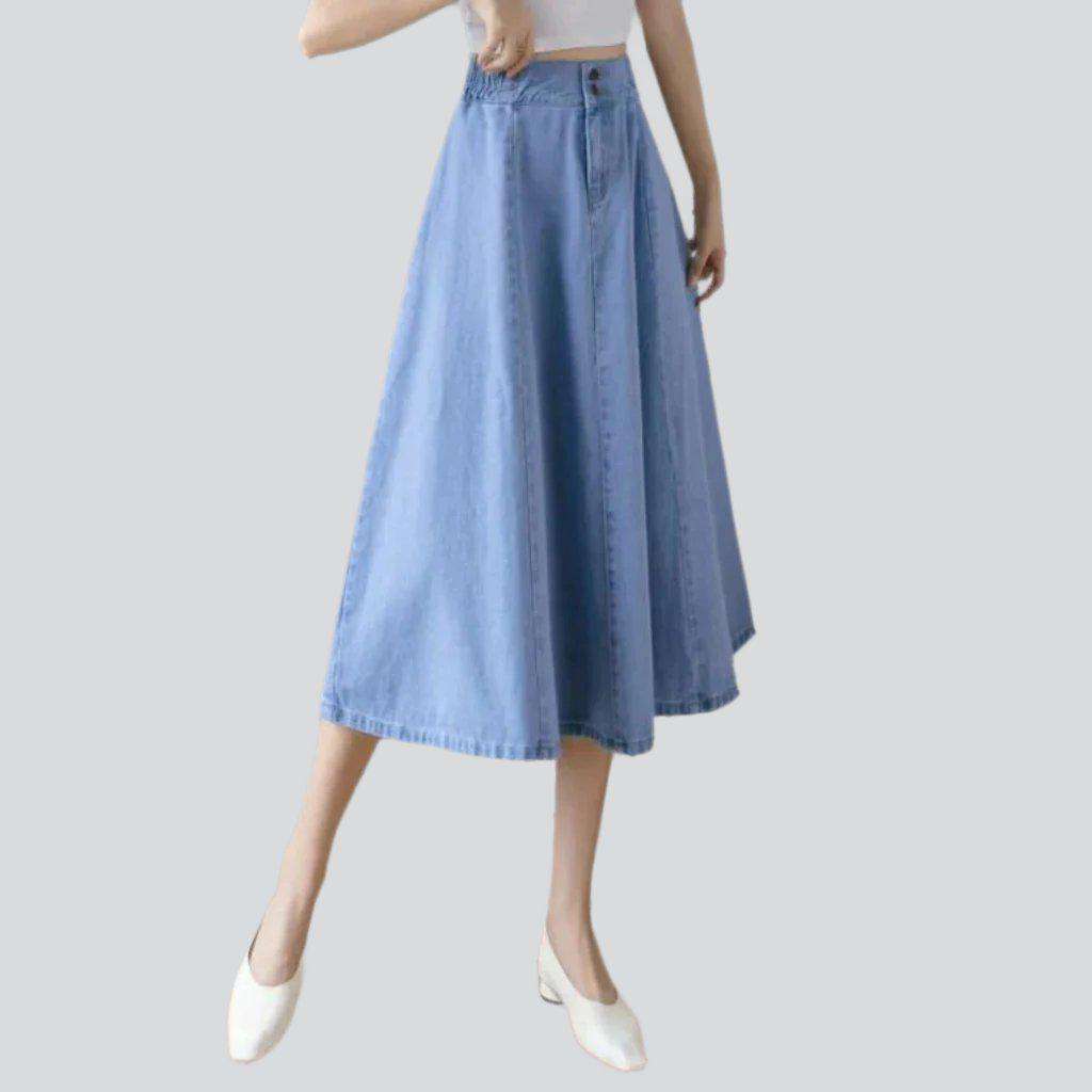 Elegant denim skirt with rubber