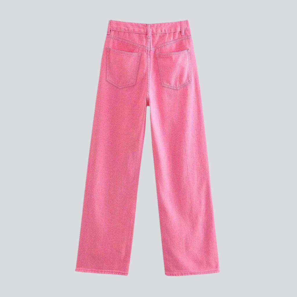 Leuchtend rosa Damen Baggy Jeans