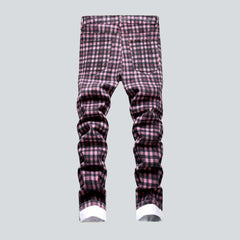 Checkered violet men jeans