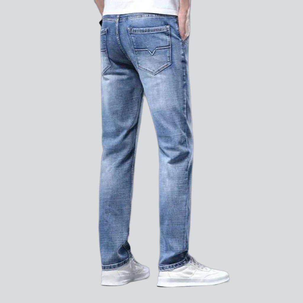 Diagonal pocket men slim jeans