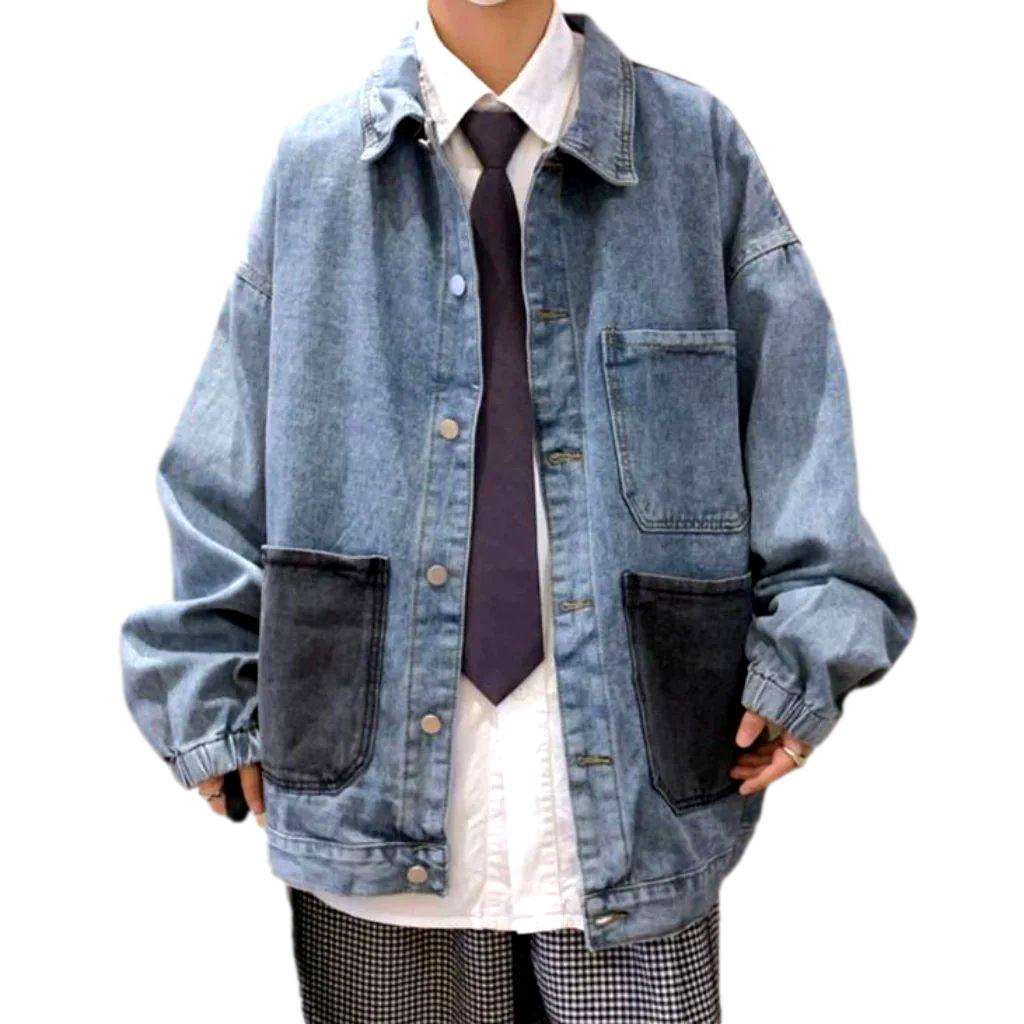 Color block pocket denim jacket