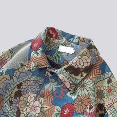 Chaqueta vaquera con estampado de adornos florales