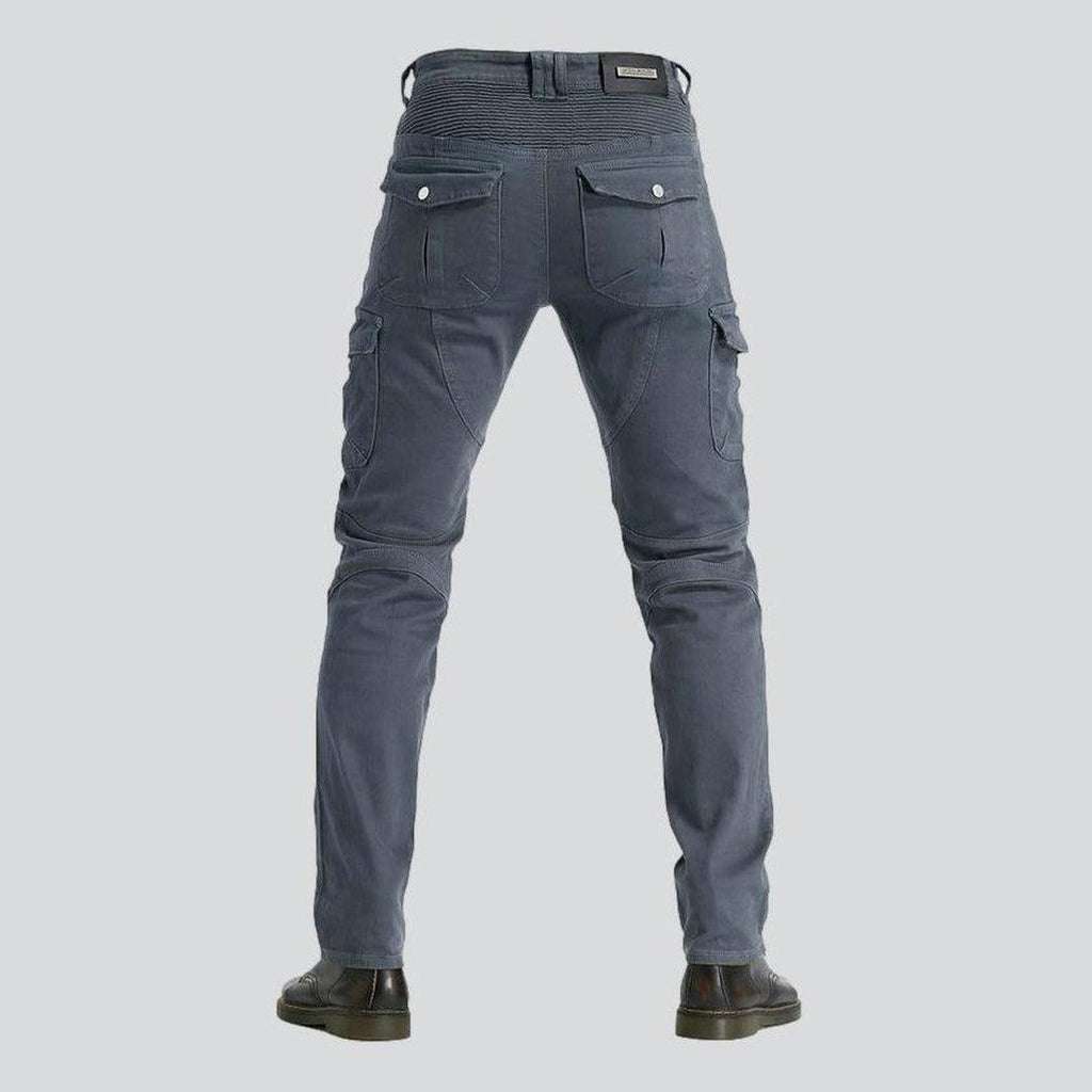 Graue Cargo-Bikerjeans für Herren