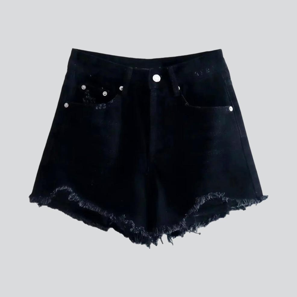 Urban straight distressed jean shorts