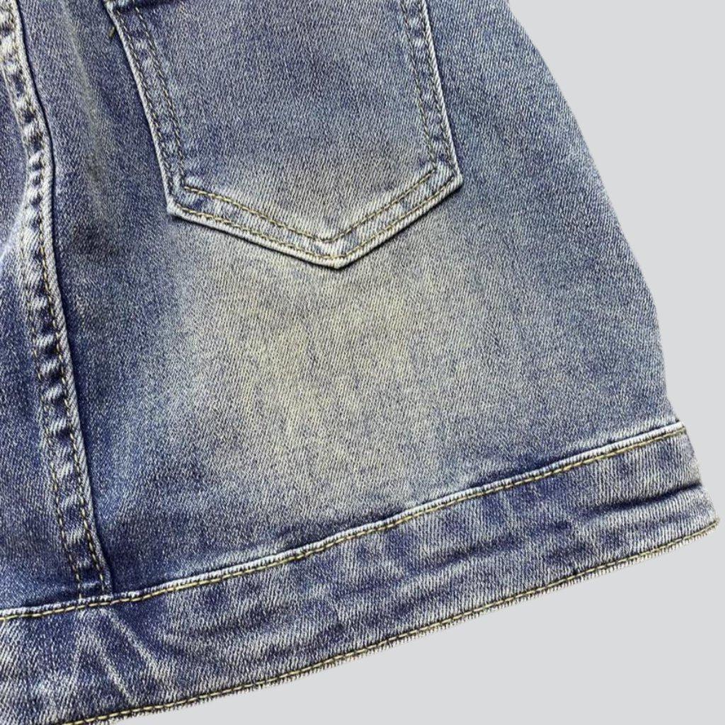 Vintage buttoned women denim skort