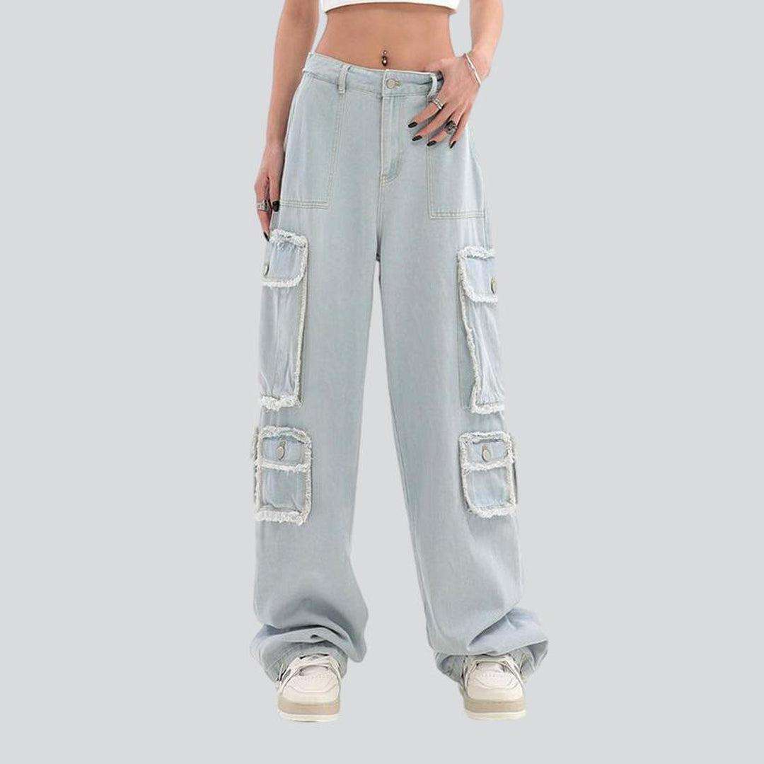 Light blue cargo baggy jeans