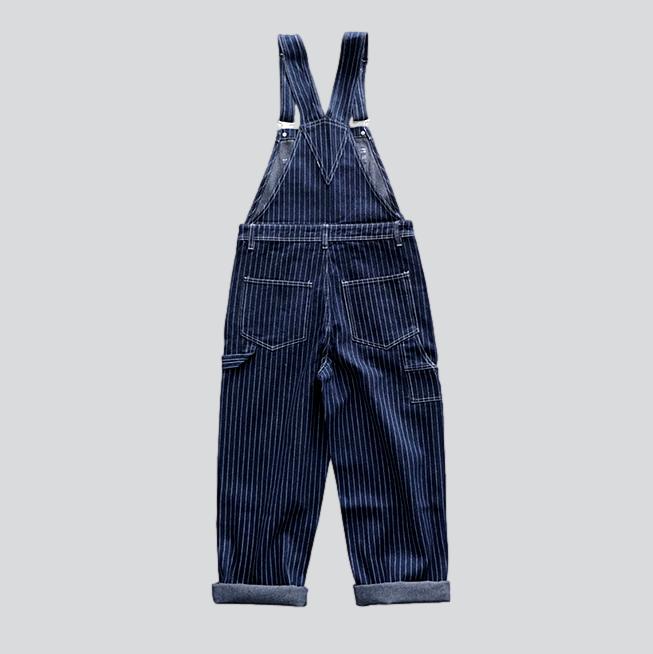 Gestreifte Baggy-Latzhose aus Denim für Herren