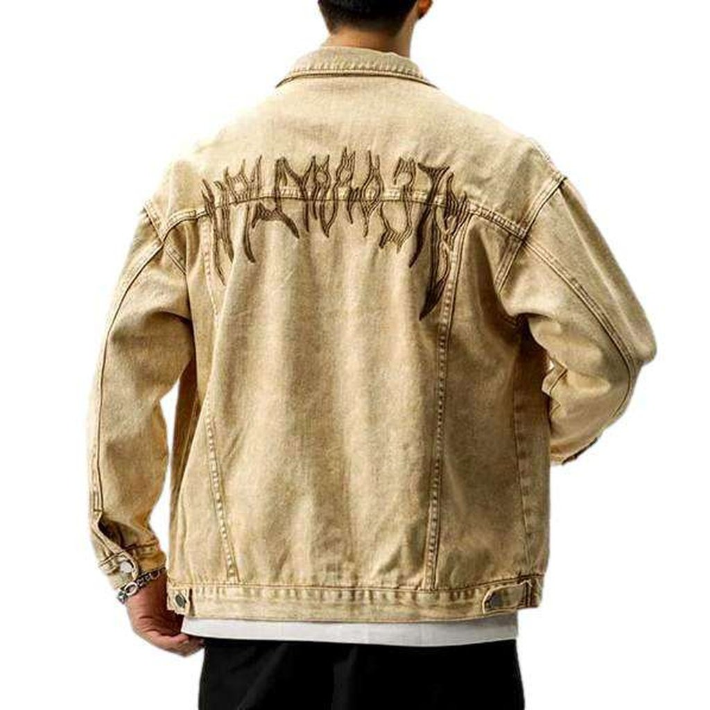 Back print sand color jacket