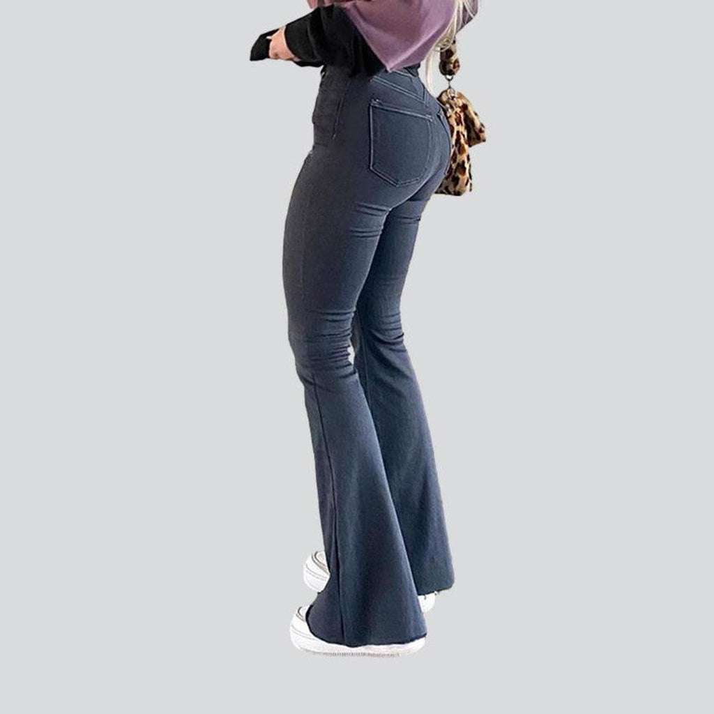 Color flared women jeans