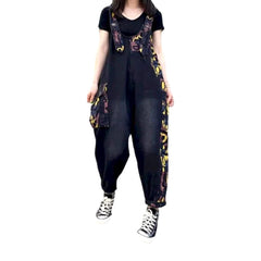 Painted baggy jeans jumpsuit