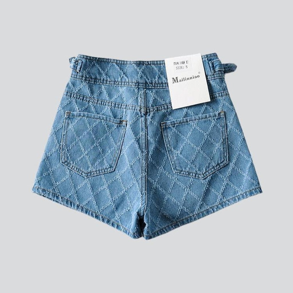 Damen-Jeansshorts aus Ornamentstoff