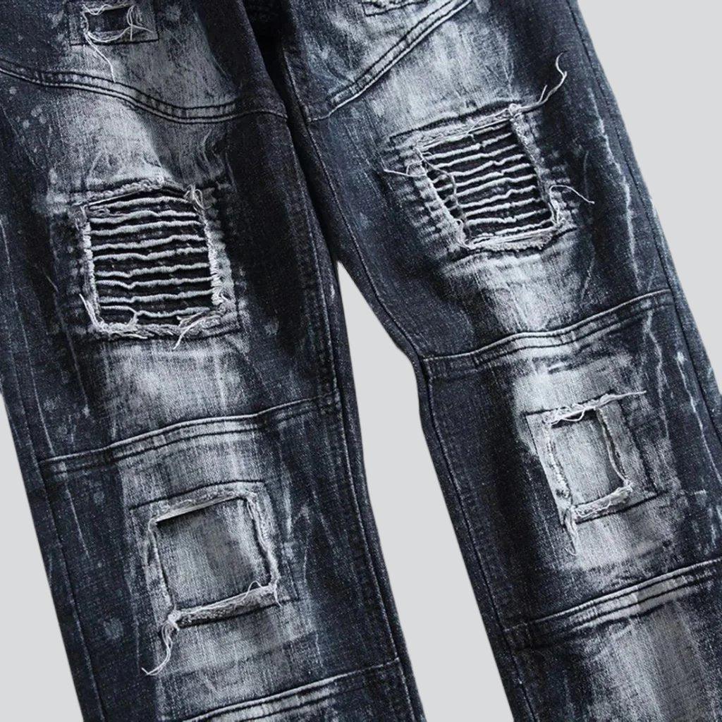 Patched jeans for young men