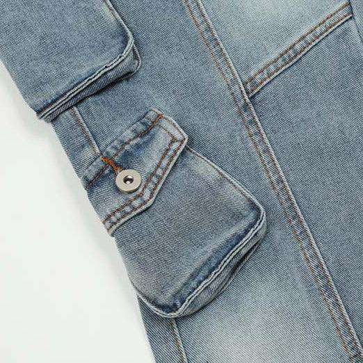 Cargo multi-pocket women jeans