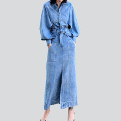 Shirt top long denim dress