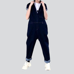 Short sleeve navy denim overall