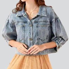 Short vintage women denim jacket