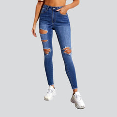 Skinny distressed jeans for women