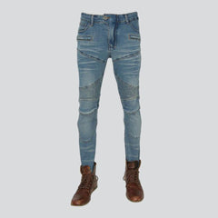 Skinny men biker jeans