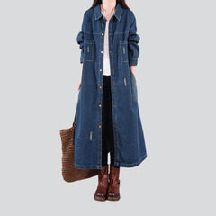 Slightly torn women denim coat