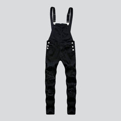 Slim distressed men denim jumpsuit