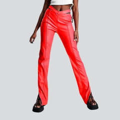 Slim front-seams women denim pants