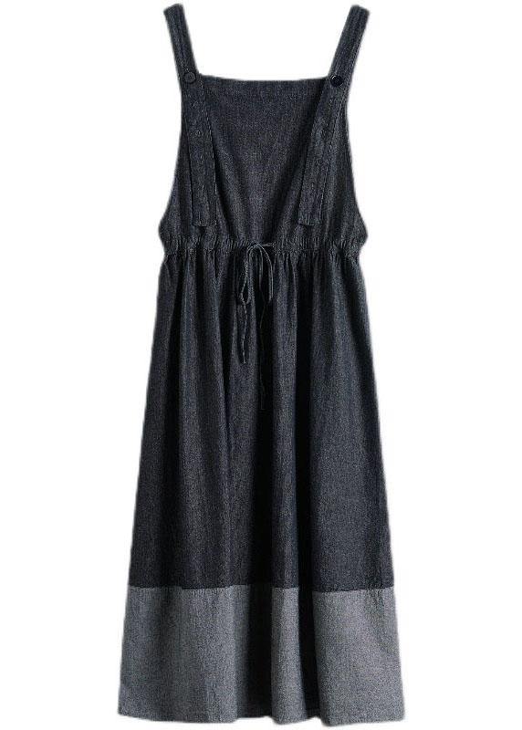 Denim-Kleid mit langem Rücken