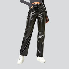 Straight high-waist denim pants