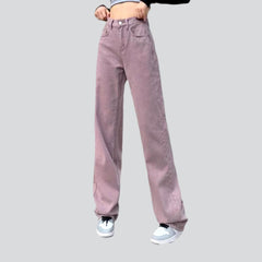 Straight-leg purple women jeans