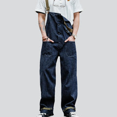 Straight pocket baggy denim jumpsuit