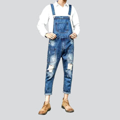 Straight pocket men denim jumpsuit