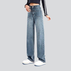 Gerade Taschen Retro Damen Jeans