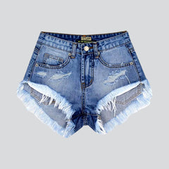 Street Fashion Distressed-Jeansshorts