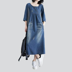 Street fashion loose denim dress