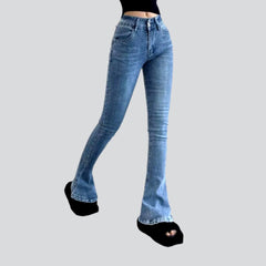 Street stonewashed jeans for ladies