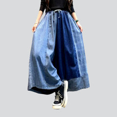 Street-style culottes denim pants