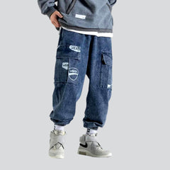 Streetwear printed cargo baggy jeans