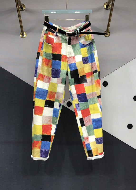 Estilo DropSum Colores Bolsillos Patchwork Pantalones Vaqueros Otoño