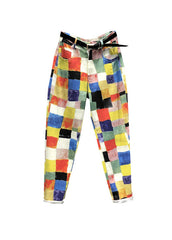 Estilo DropSum Colores Bolsillos Patchwork Pantalones Vaqueros Otoño