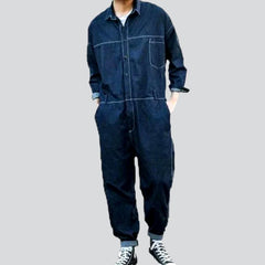 Stylish navy men denim overall