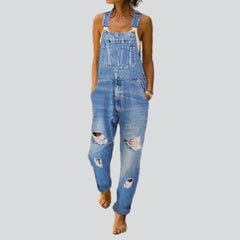 Stylish ripped women jeans overall