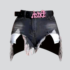 Stylischer urbaner Distressed-Jeansrock