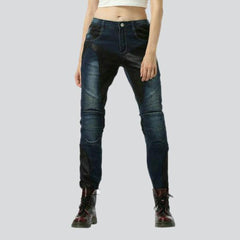 Summer breathable women biker jeans