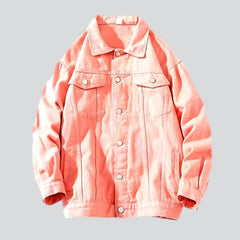 Super übergroße farbige Jeansjacke